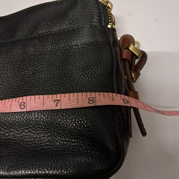 Fossil Piper Toaster Ombré Stripe Heart Leather Double Zipper Black Crossbody - Picture 13 of 16
